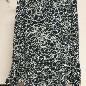 Black and white floral skirt